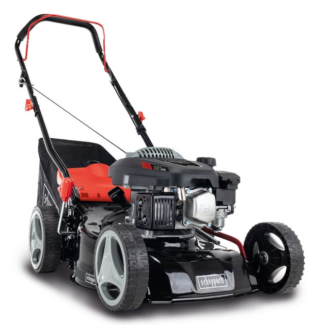 Scheppach tondeuse thermique MP132-42 - moteur 4 temps - 131 cm³ - 3,3CV - largeur de coupe 42 cm - hauteur de coupe 25-75 mm - bac 45L
