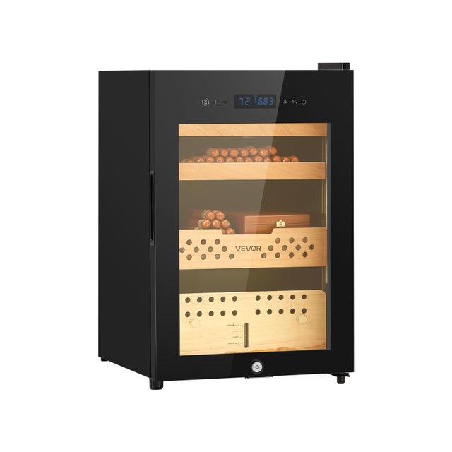 Humidificateur Cigare Électrique VEVOR 60 L Capacité 350PCs, Étagères et Tiroirs, 3 Niveaux, Contrôle Constant l'Humidité et la Température