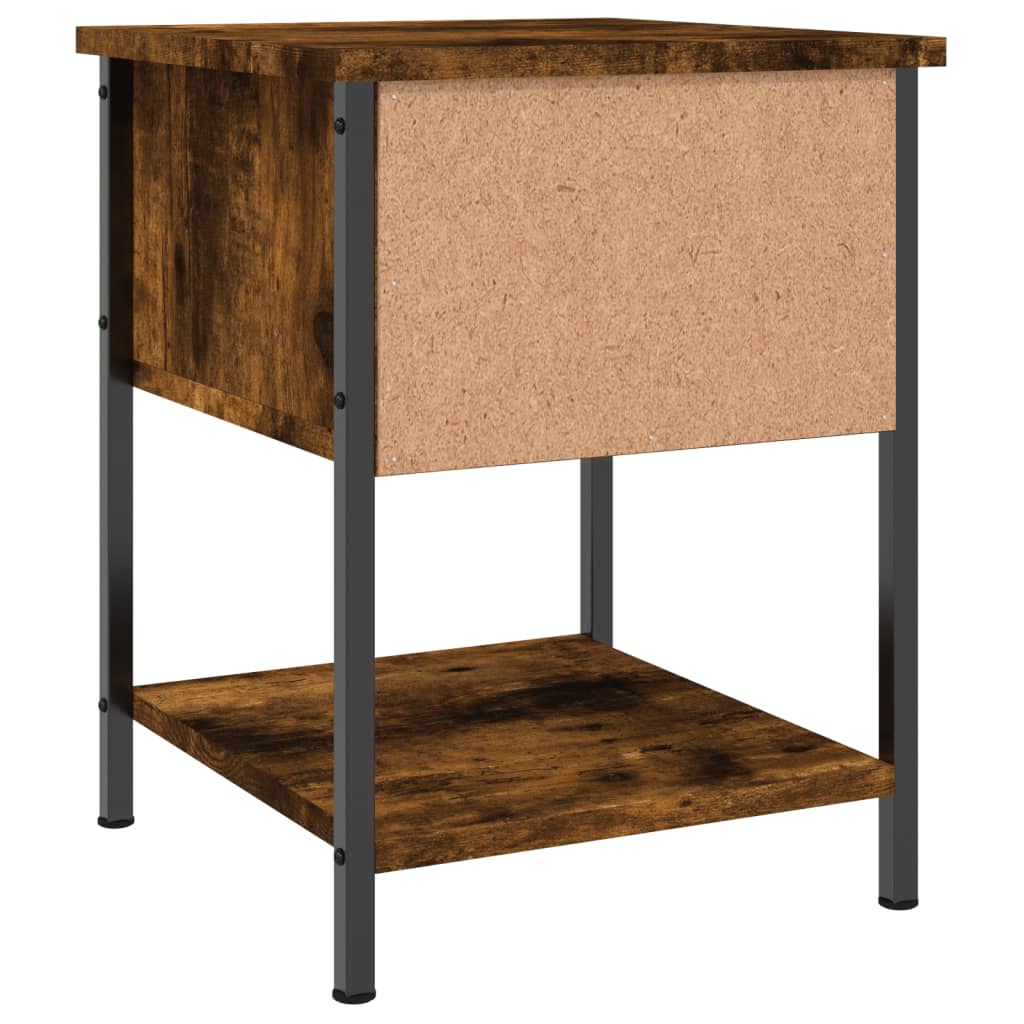 Table de chevet chêne fumé 34x35,5x45 cm bois d'ingénierie - 7