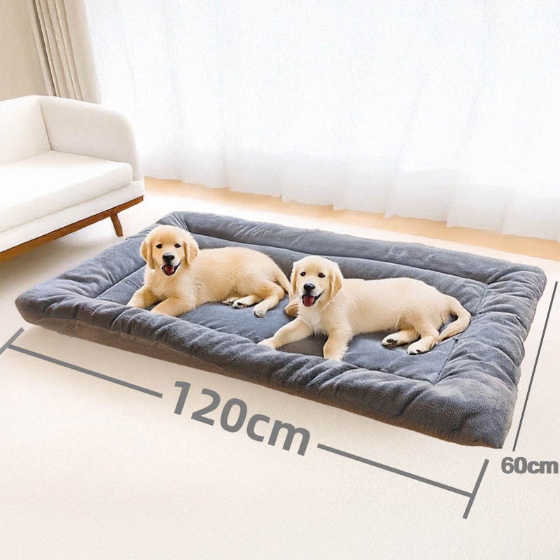 Tapis pour chien 120 cm, flanelle épaisse hiver, lit pour grand chien, coussin doux et confortable, tapis de cage idéal pour sommeil et repos - 2