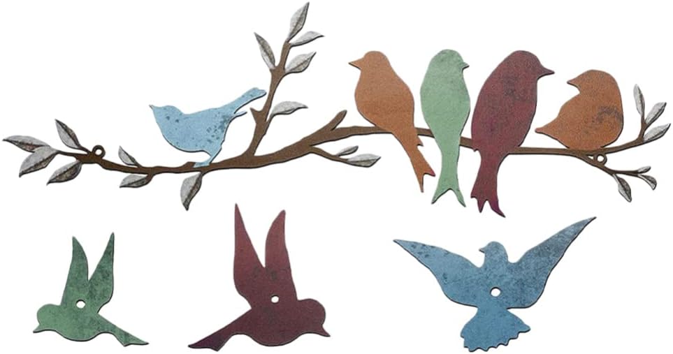 Déco Oiseaux Suspendus 7 Pièces Pendentif Oiseau Mural En Métal AI Bird Series - 7 Oiseaux - Décoration Fenêtre Salon Jardin Balcon