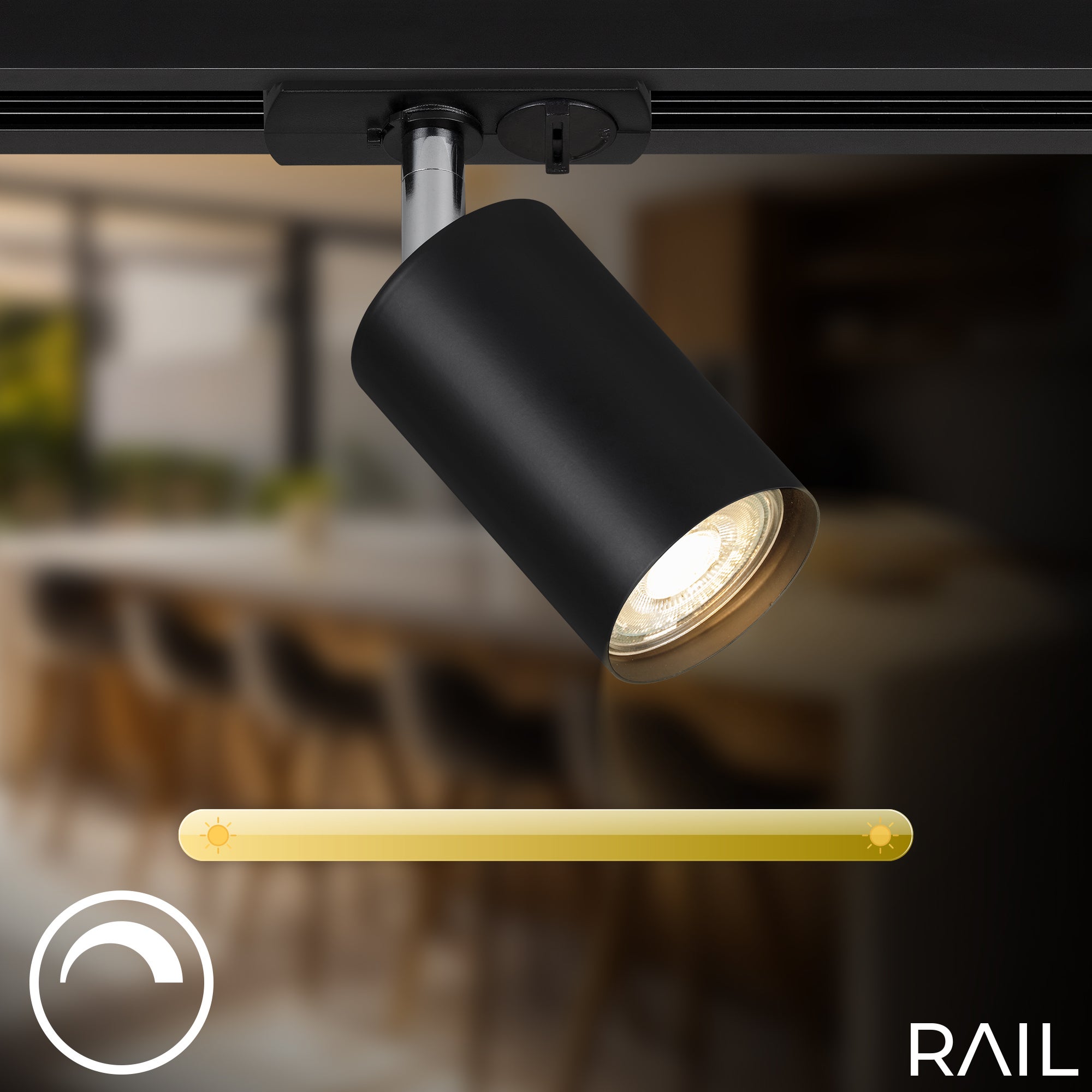 Faretto Per Binari Rail Metallo Nero Opaco 1 Luce Gu10 - 4