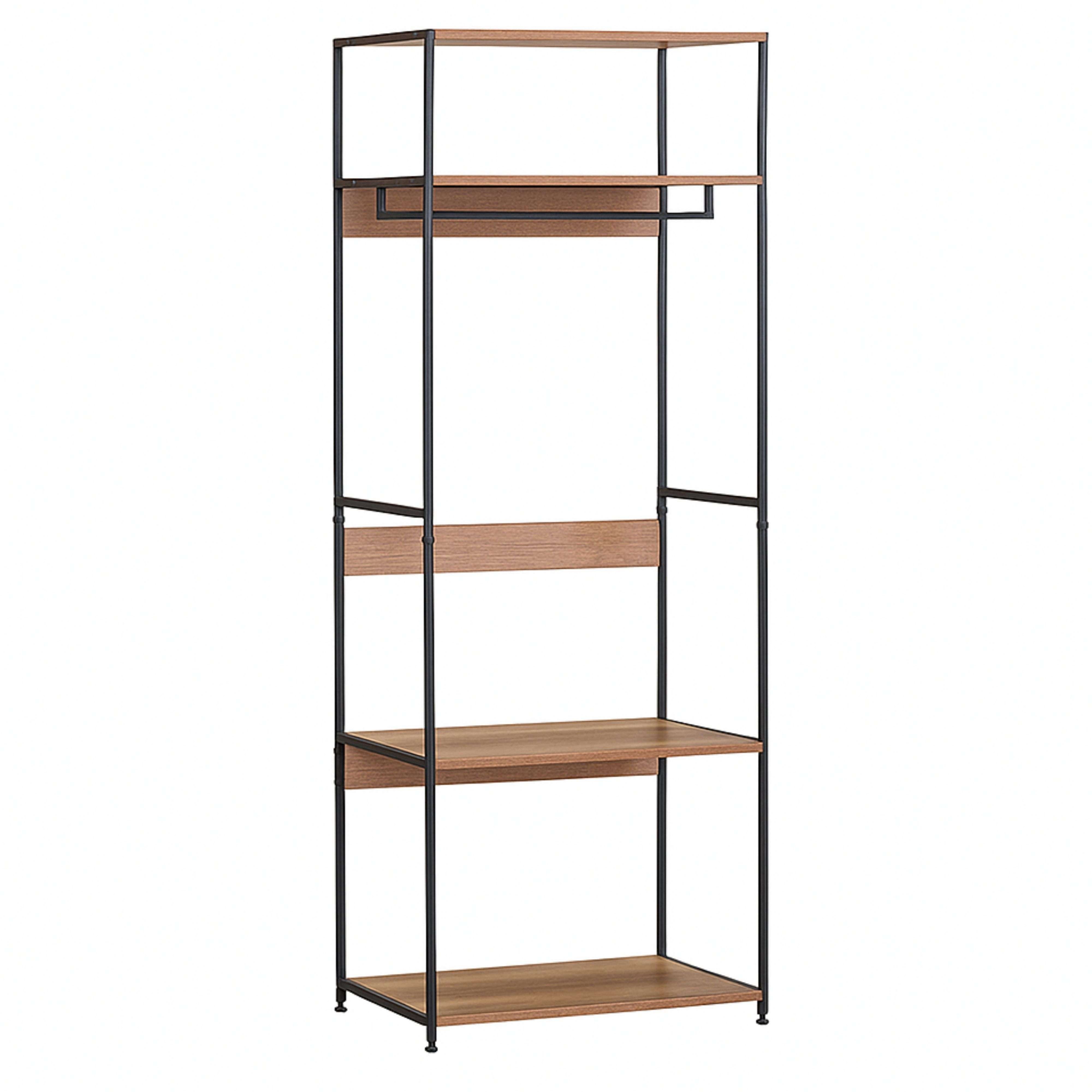 Dressing ouvert Lofi avec 3 étagères et tringle à vêtements en chêne Cambrian et noir 60 x 175 x 40 cm - 3