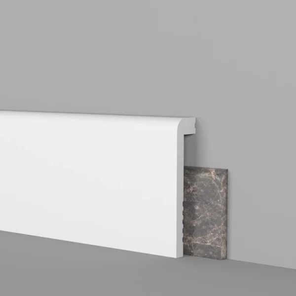 Battiscopa coprimarmo duropolimero bianco 2000x100x25mm - 4