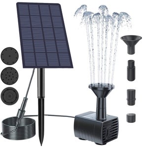 Biling Fontana Solare Da 8 W, Per Esterni, Con Batteria Da 3600 MAh, Pompa Solare Per Laghetto Con Filtro, Pompa Per Fontane Solari Con Batteria, Fontana Galleggiante Per Fontane Esterne : Amazon.it