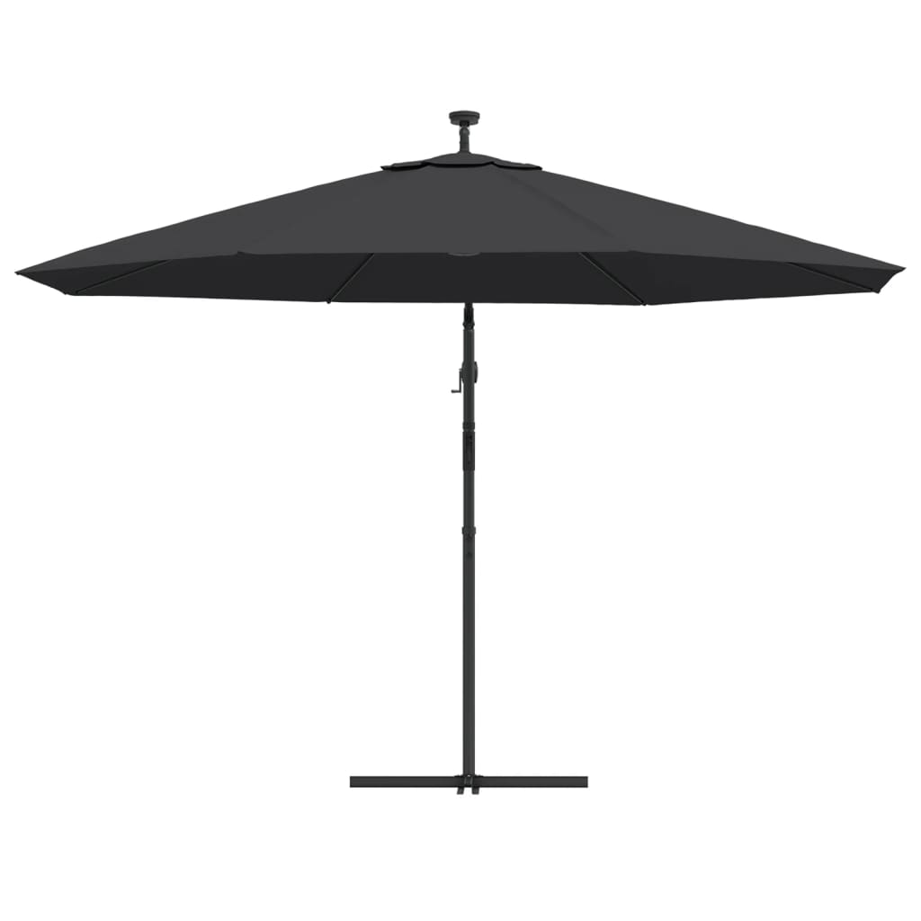 Parasol de jardin en porte-à-faux avec lumières LED noir 350 cm vidaXL - 7