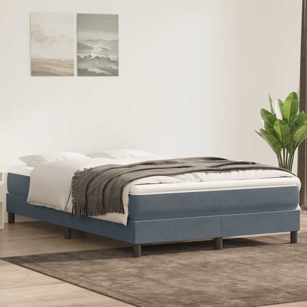 Lit boxspring sans matelas velours gris foncé 160x220 cm | Leroy Merlin