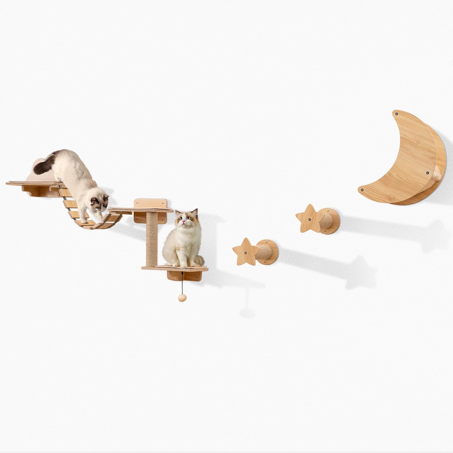 Juego de Muebles de Pared para Gatos de Piezas, Estantes con