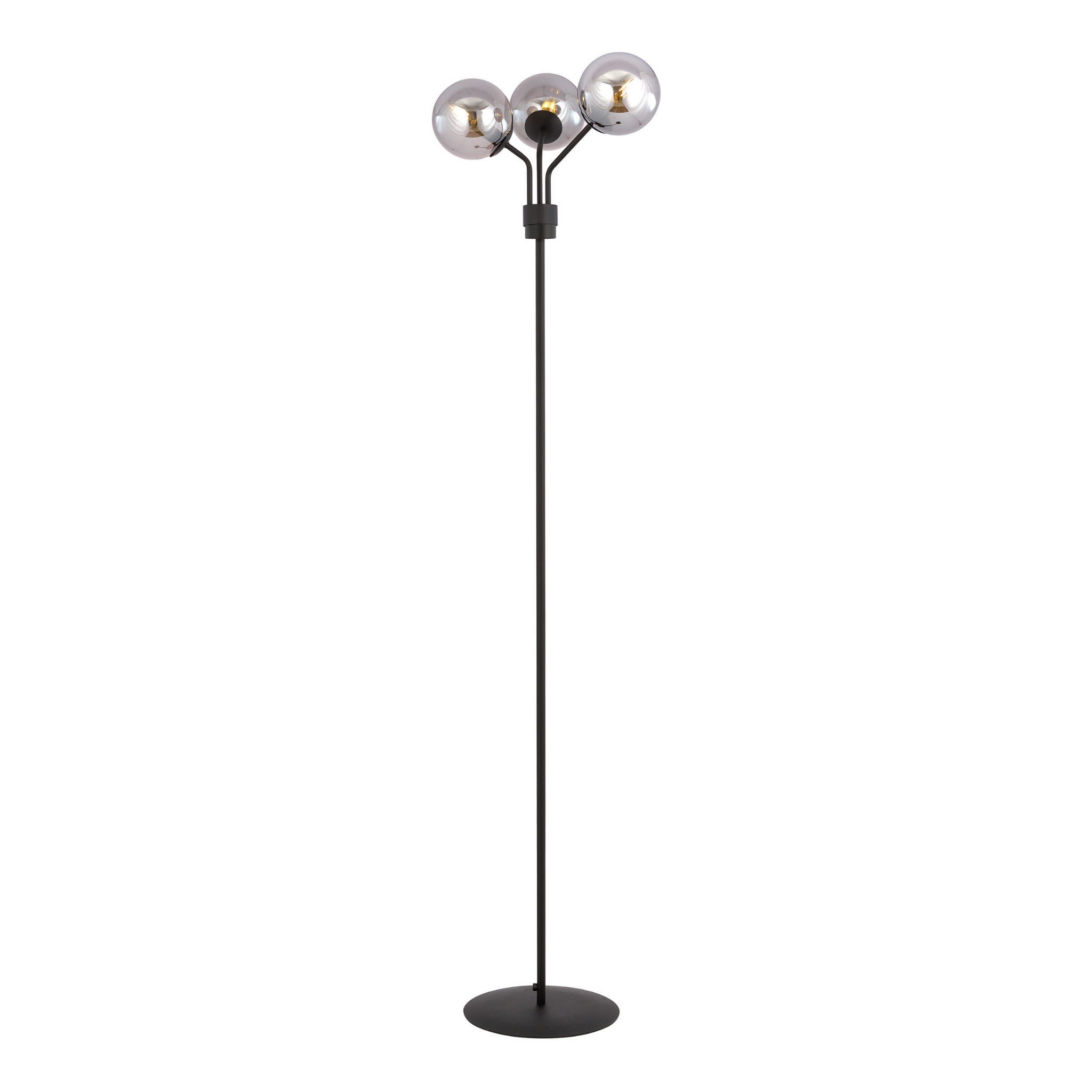 Lampa podłogowa stojąca Nova czarna-chromowana 3xE14x10W wym: 173 x 39 x 39 cm metal Emibig