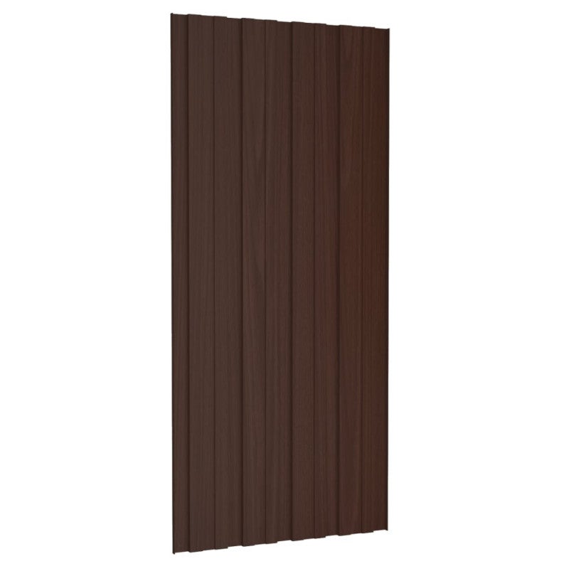 Panneaux de toiture 36 pcs Acier galvanisé Marron 100x45 cm - 4