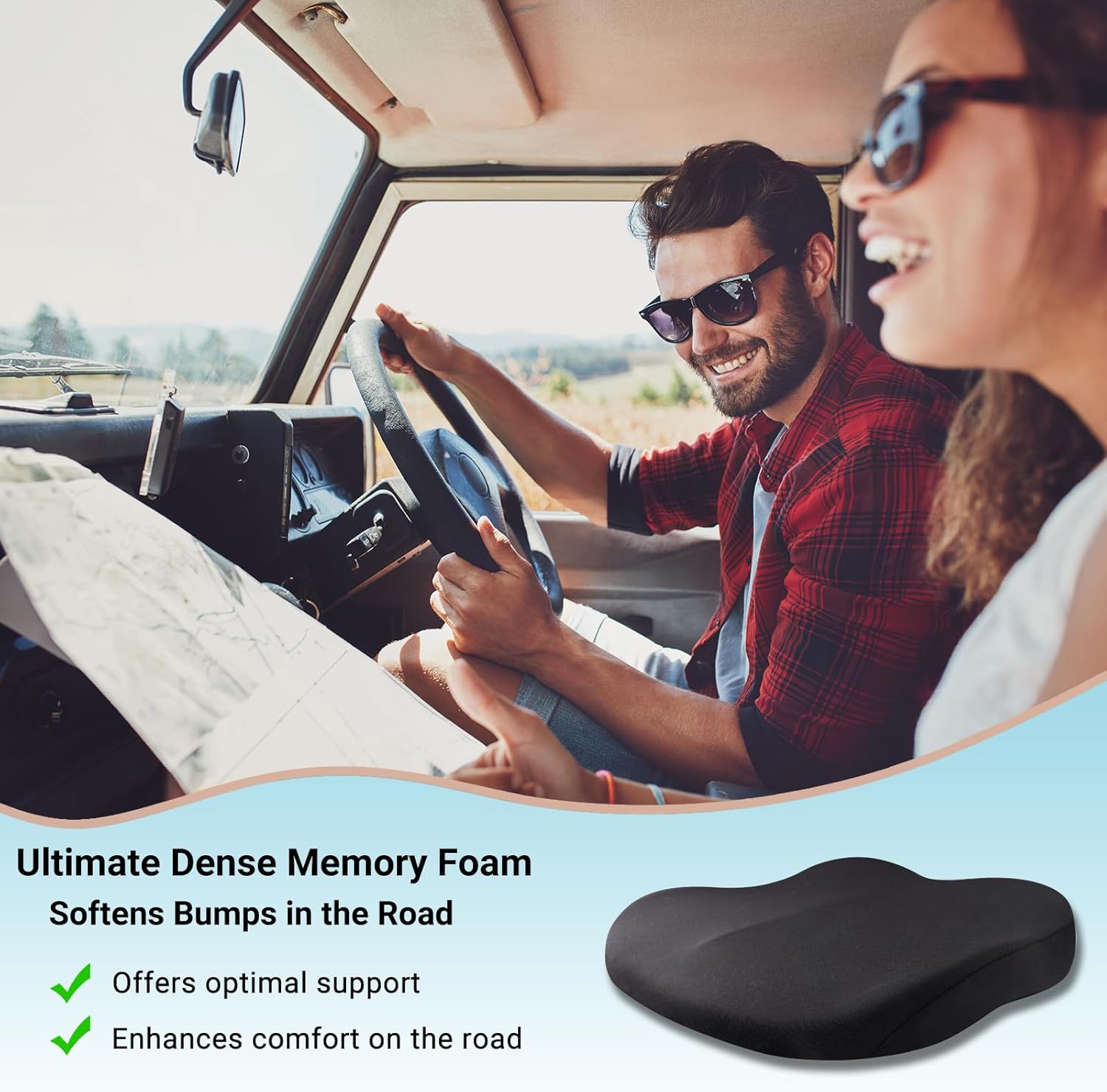 Coussin Voiture Conducteur, Portable Coussin de Auto Memoire de Forme,Coccyx Ergonomique - 4