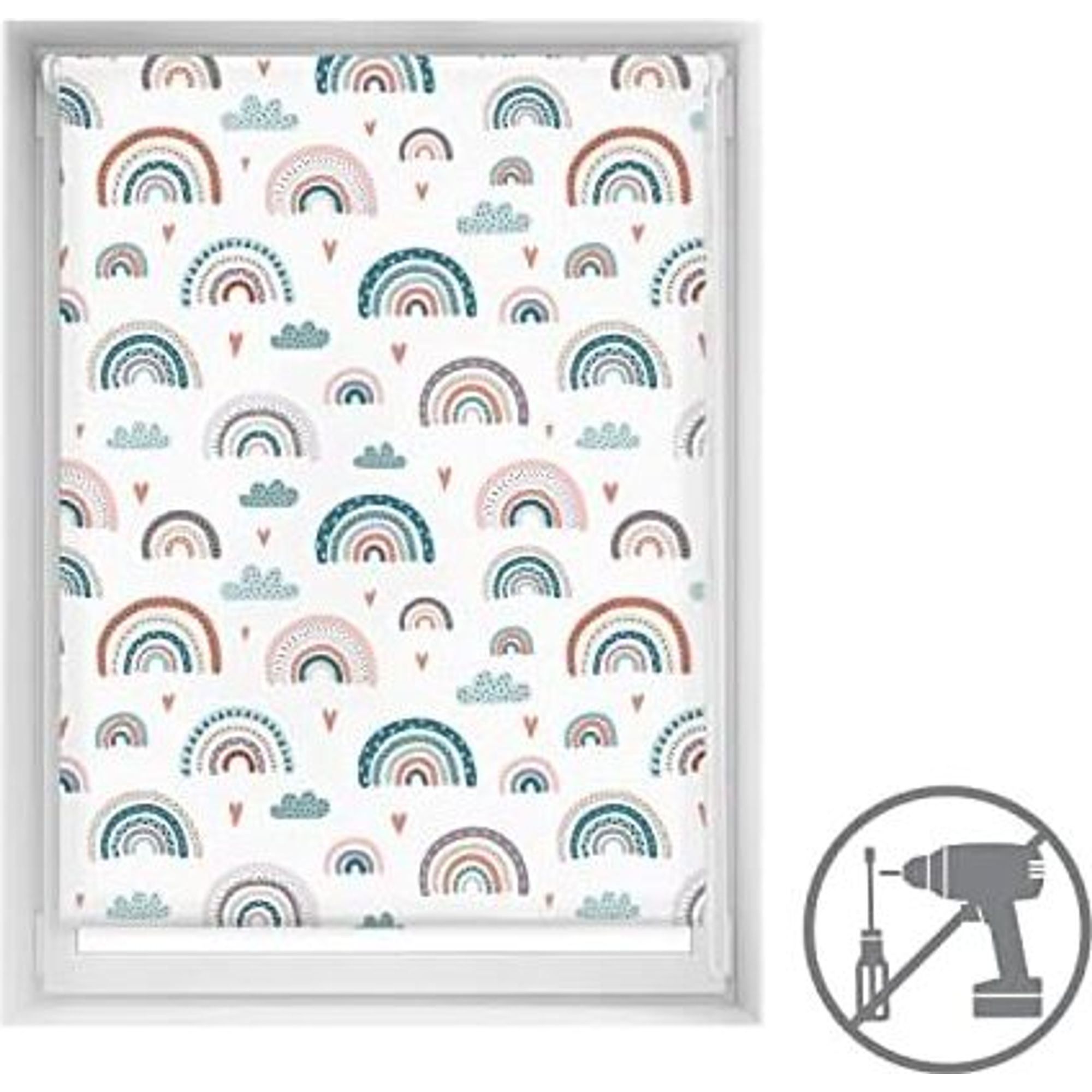 ECOMMERC3 | Tenda a Rullo Misura 100x150 Montaggio SENZA UTENSILI - Tenda SENZA FORATURA Misura Tessuto 97x145 - 2