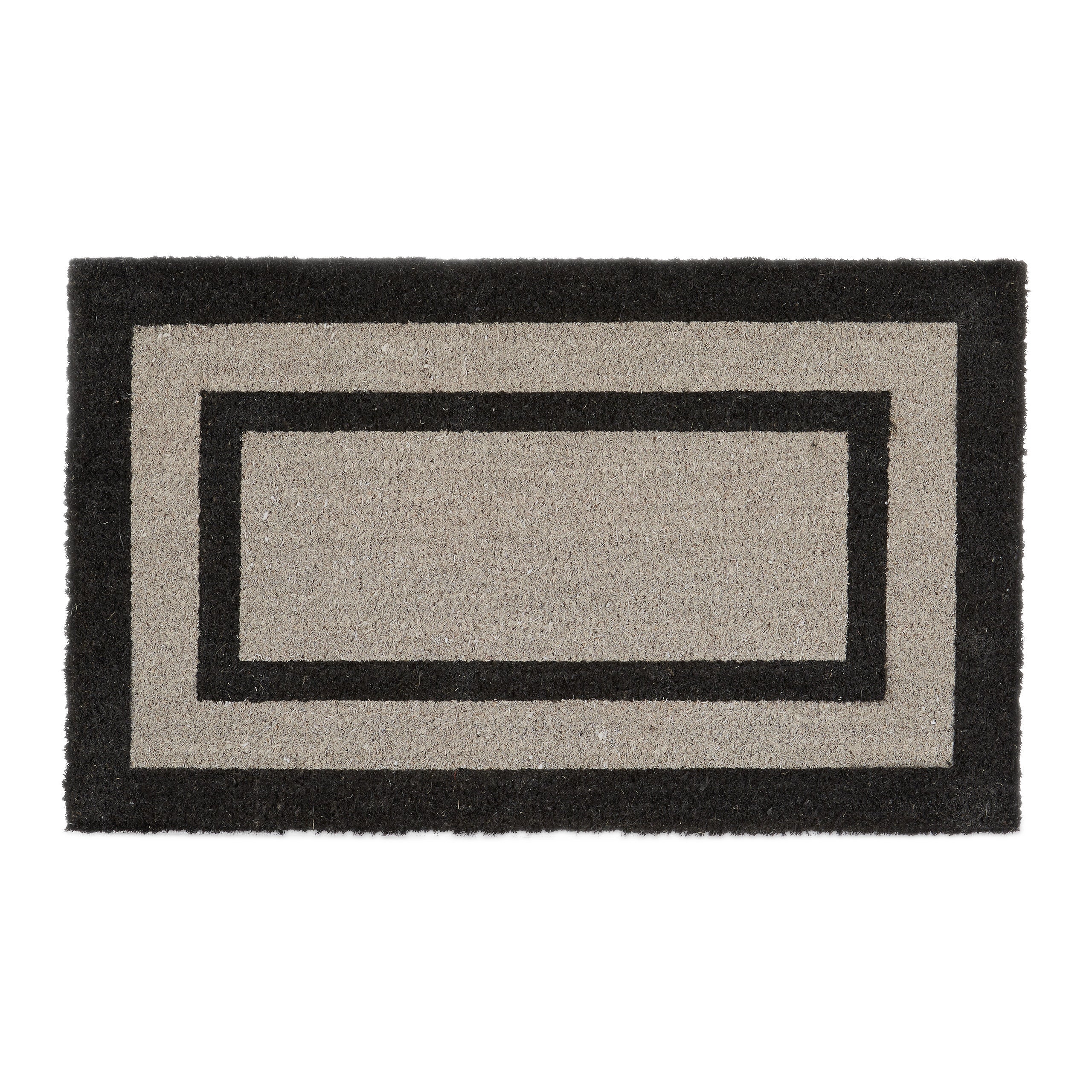 Relaxdays felpudo extra grande para la entrada, 1.5 x 75 x 45 cm, fibra de coco y pvc, antideslizante, color gris