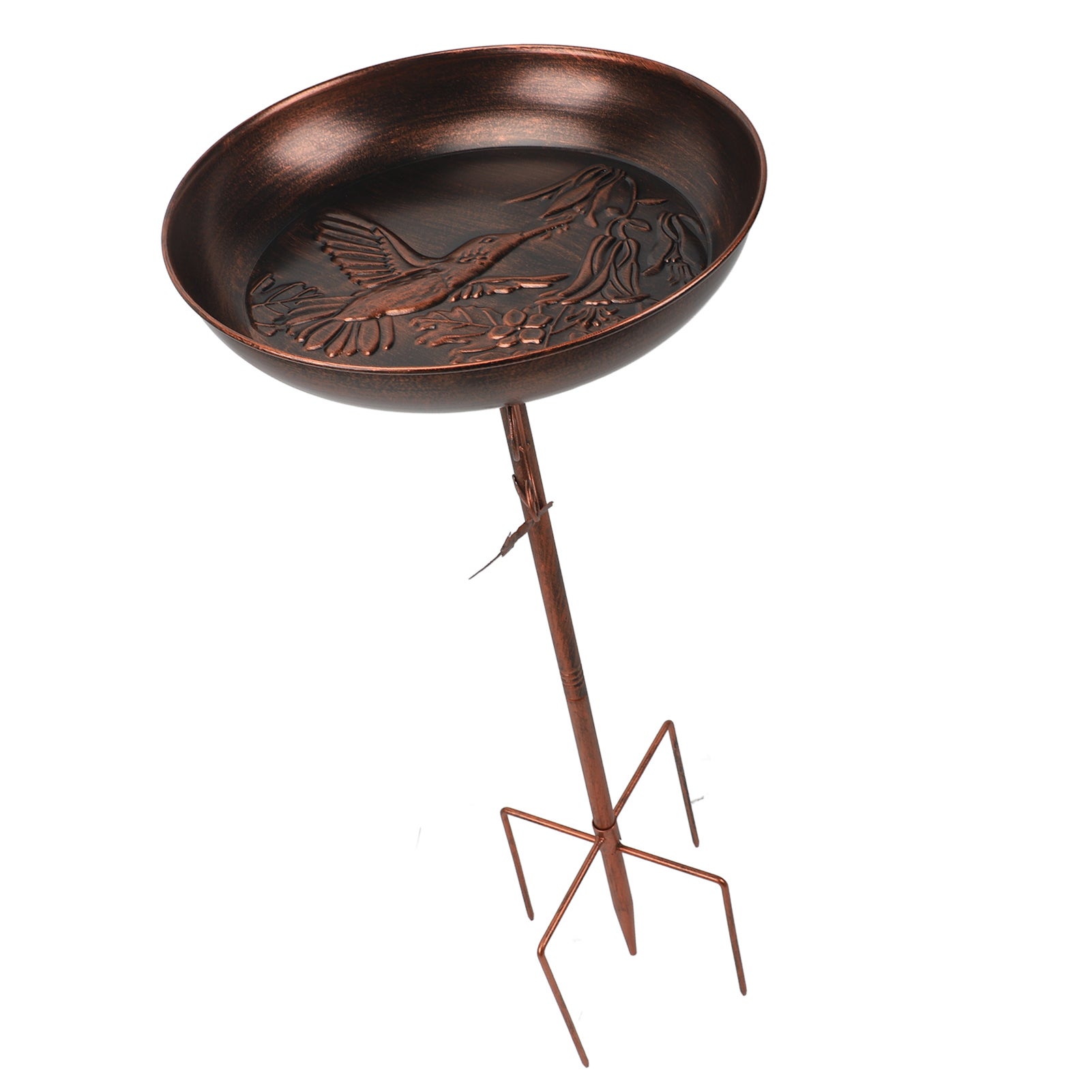 Vasca per uccelli in metallo vintage, a forma di anello, ideale per la decorazione di giardini esterni - 5