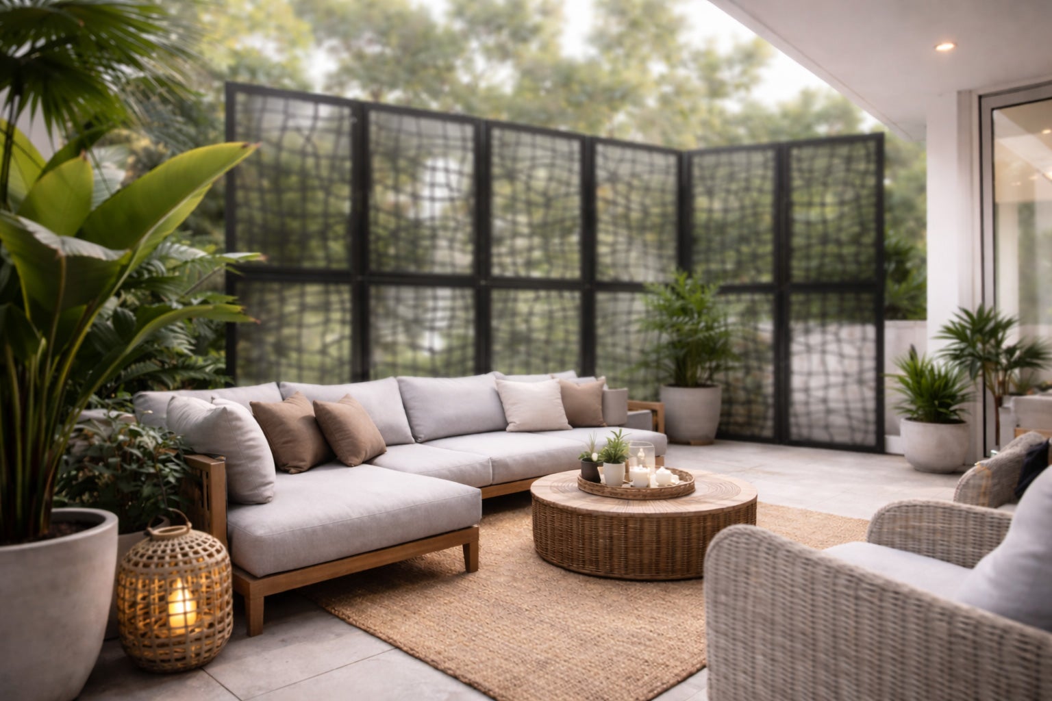 SUNFLOWERS - Panel de PVC Perforado - Parasol - medida 73x73 cm - espesor 1 cm - color NEGRO - 4