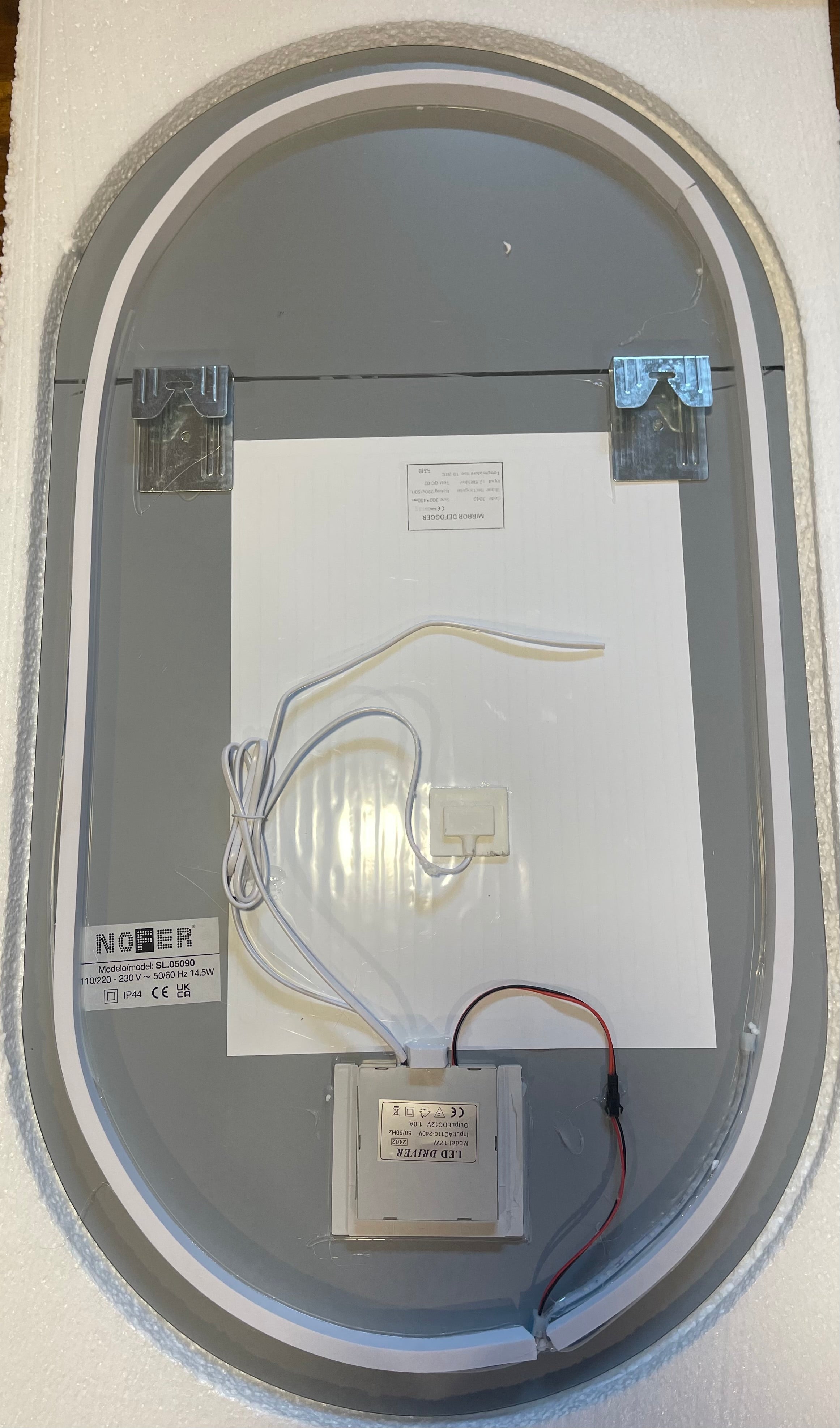 Miroir salle de bains LED rétroéclairé L50 x H90 cm – fonctions On/Off et anti-buée – PALMA SANIZÉO - 7