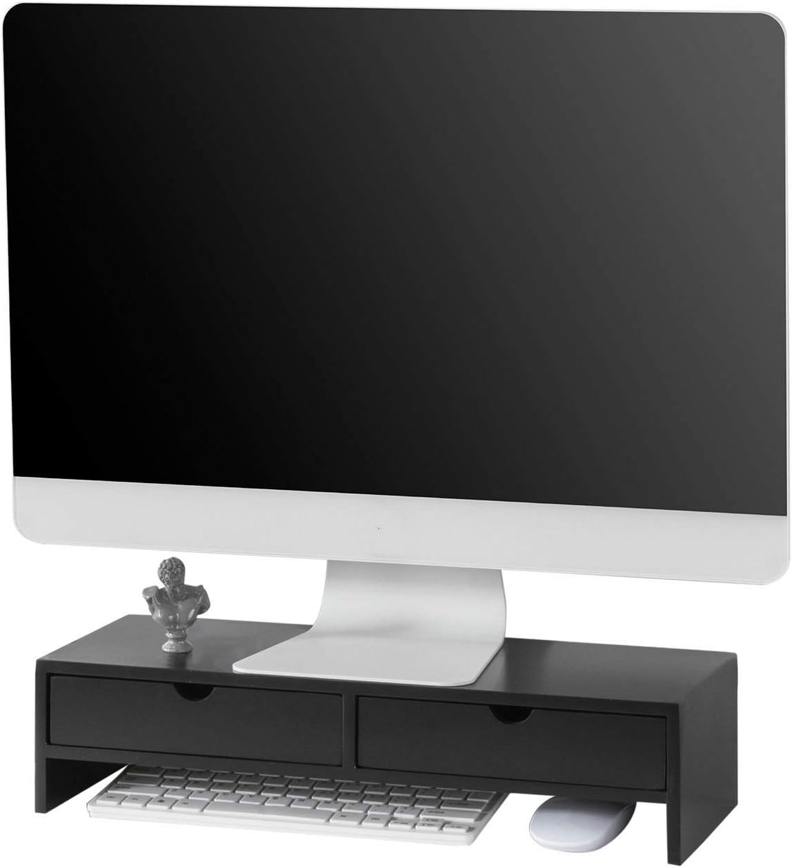 SoBuy Stojak Podstawka pod monitor Półka Regał Stolik 2 szuflady BBF02-SCH