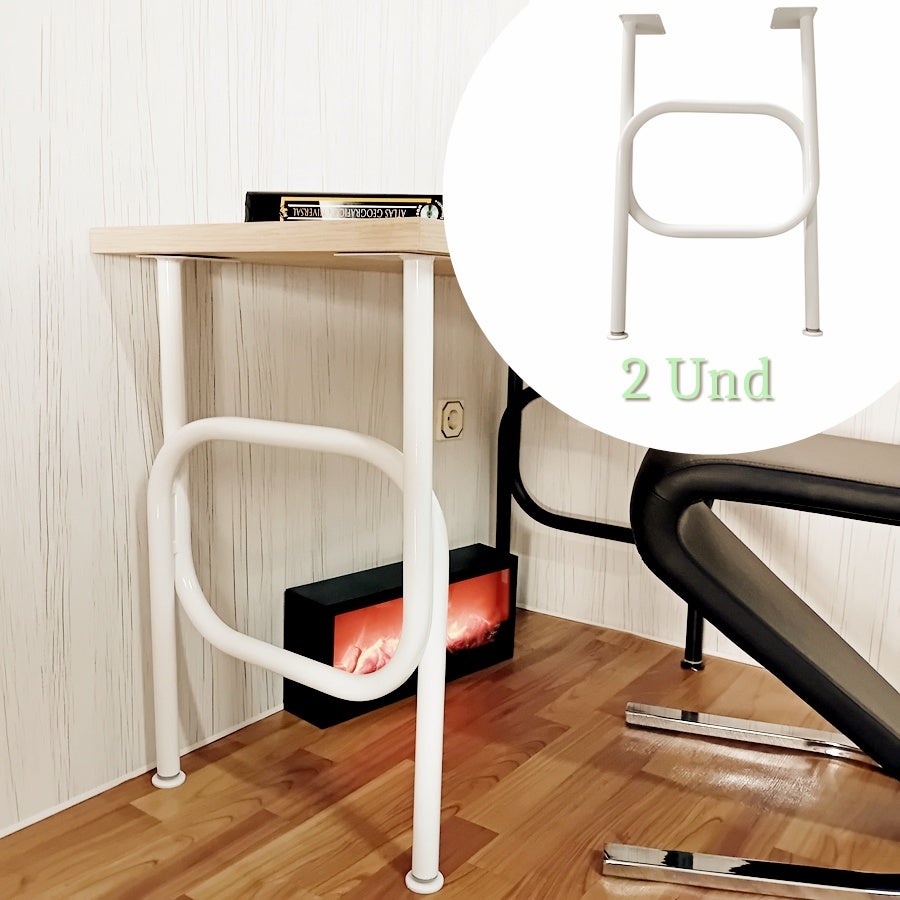 Monarka , Juego 2 Patas Para Mesas, (73 Cm Alto X 45 Cm Fondo) Metálicas, Para Mesas Escritorios, Encimeras. Md. Badajoz. Color Blanco , Leroy Merlin