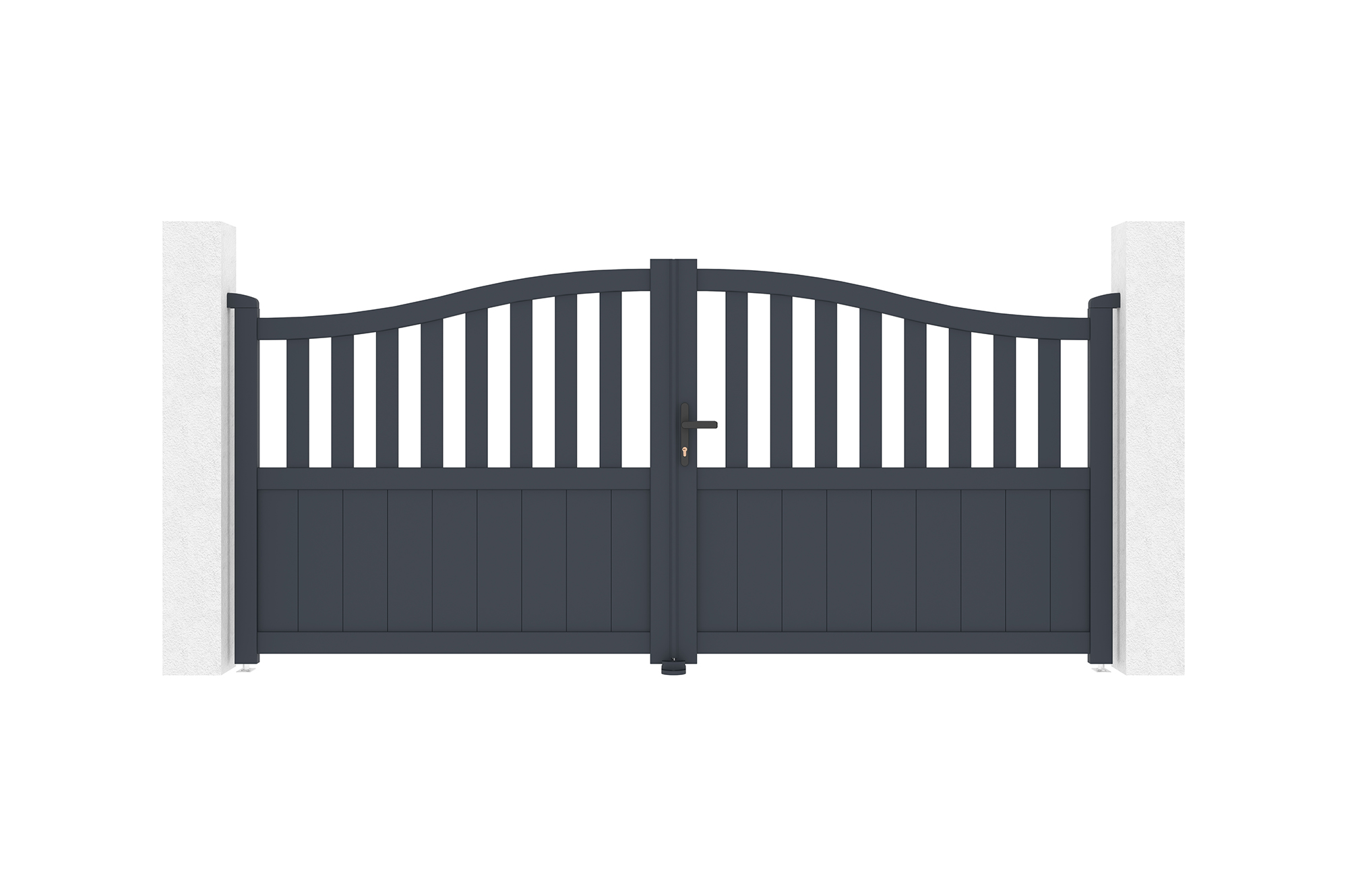Portail battant 3m MEIJE H.140cm aluminium gris - 3