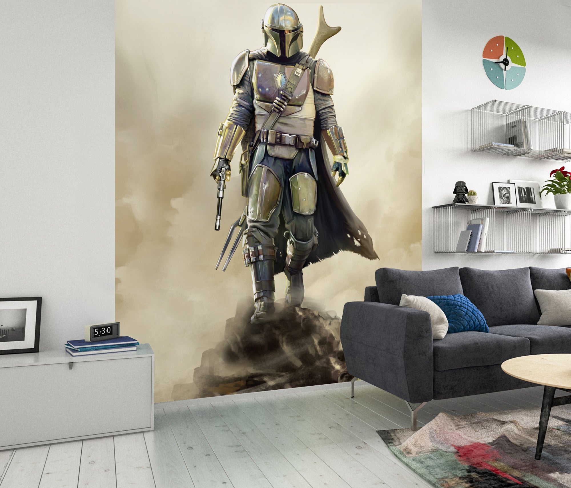 Papel pintado no tejido panorámico de komar - star wars the mandalorian the hunter - talla: 200 x 280 cm
