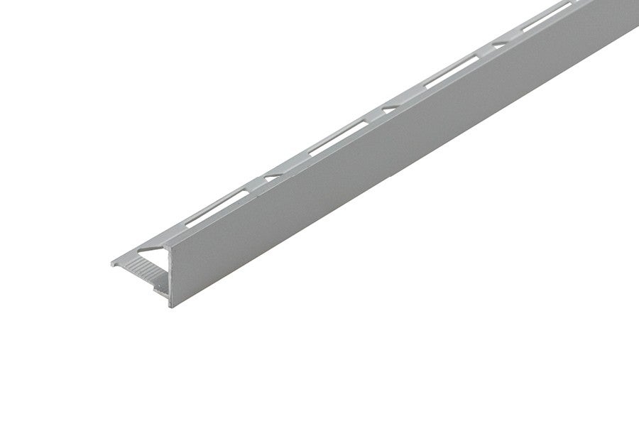 Profil do glazury aluminiowy narożny z krawędzią 12mmx18mm Cezar Srebrny Mat 2,50m