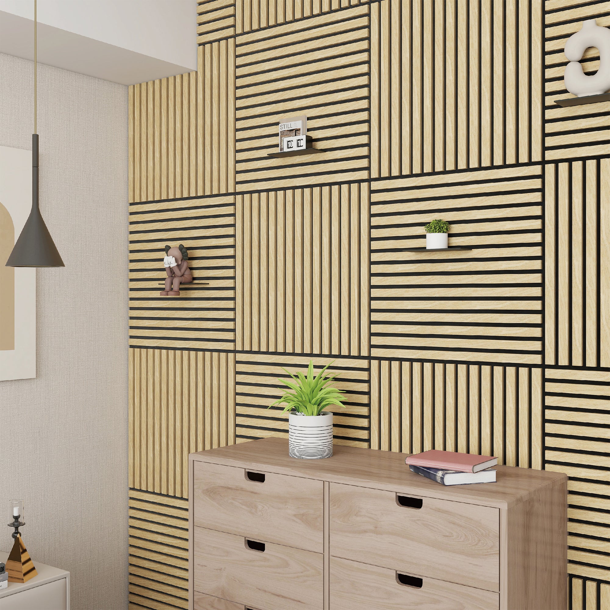 Lot de 4 panneaux acoustiques Vang 1,44 m² effet chêne, clair NEU.HOLZ - 2