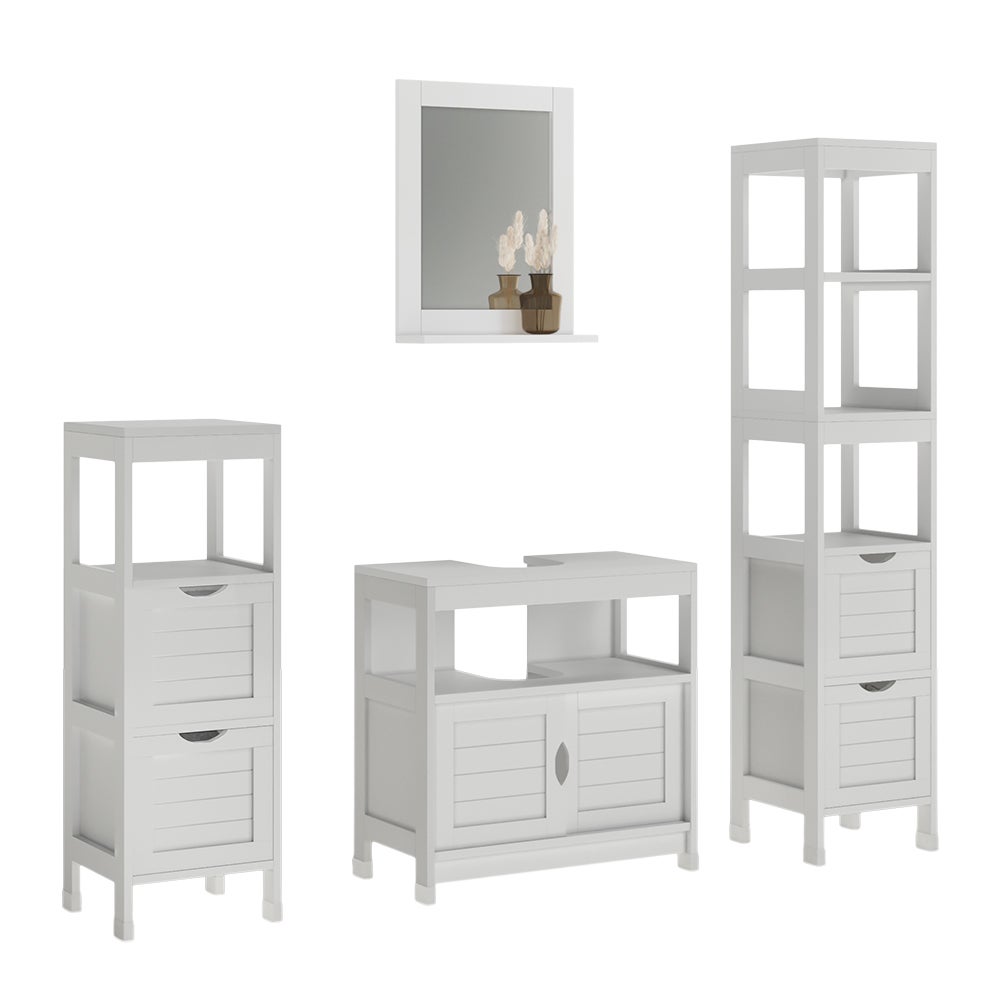 Vicco Zestaw mebli łazienkowych Vilda, Biały, 4 części