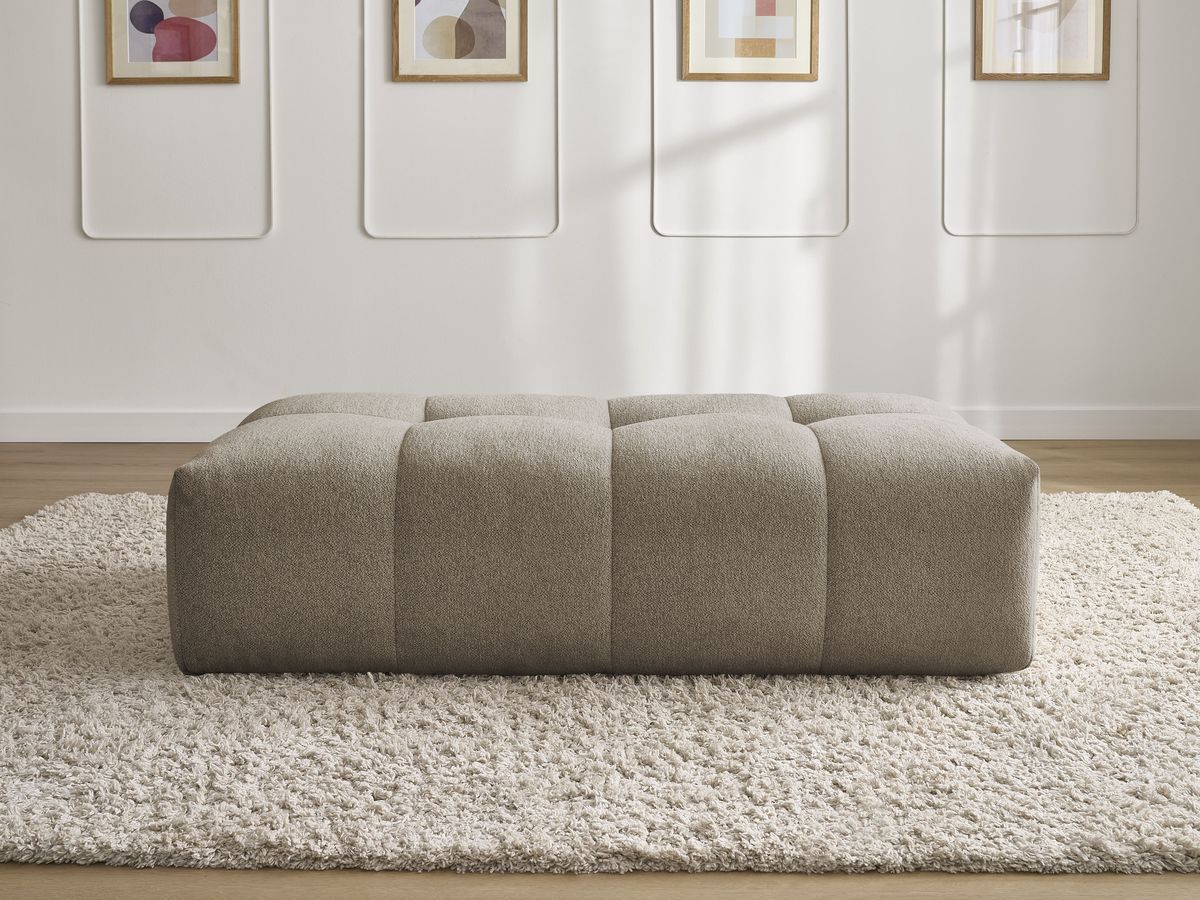BOBOCHIC Pouf petit EVEREST tissu chiné Taupe - 4