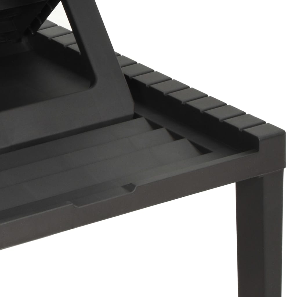 Chaise longue avec coussin Plastique Anthracite - 7