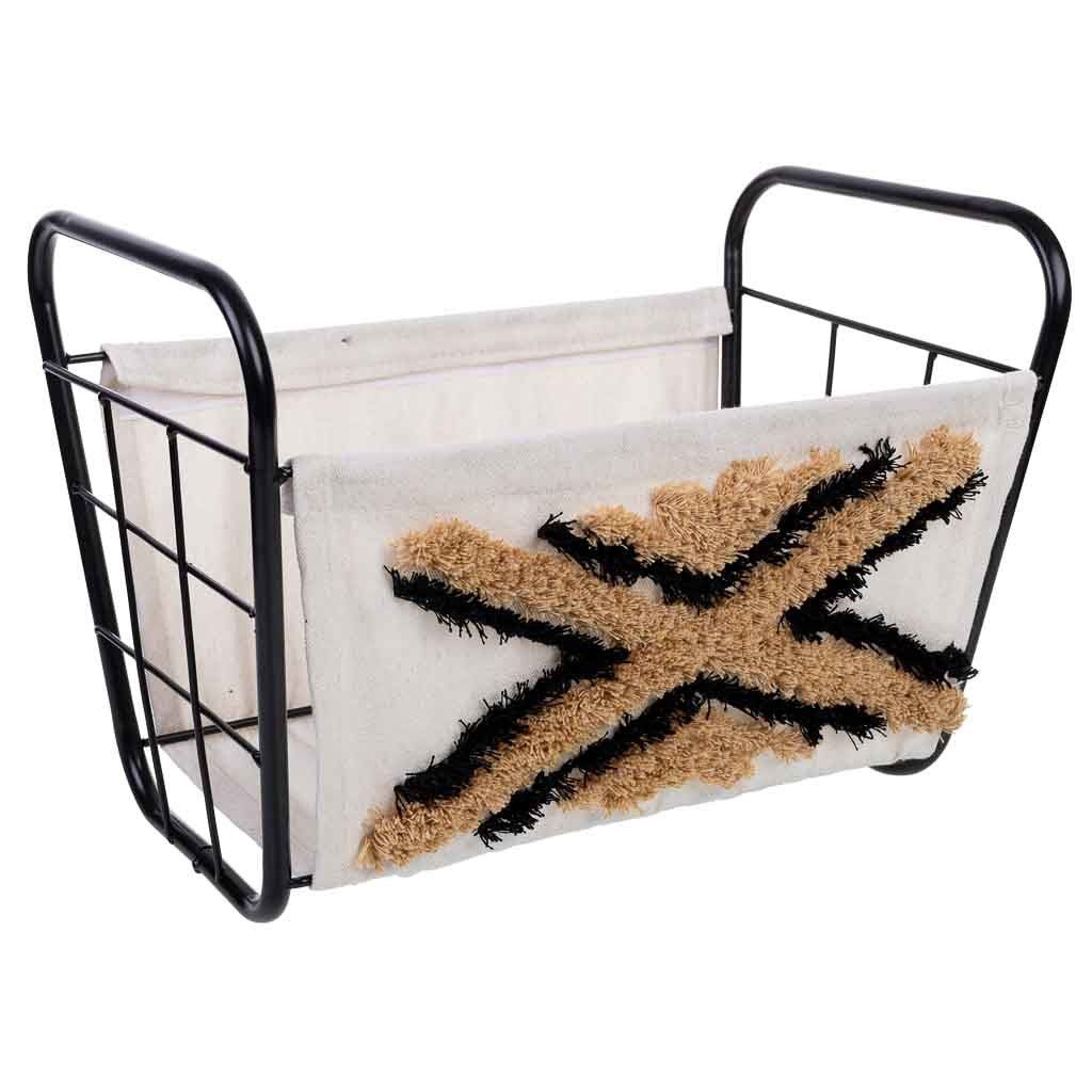 Panier de rangement en métal et tissu 36x23x19/26h cm | Leroy Merlin