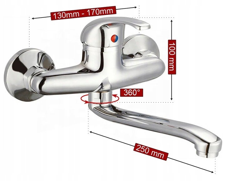 Rubinetto Cucina Girevole 360&deg; - Miscelatore Alto Con Doccetta Estraibile In Acciaio Inox