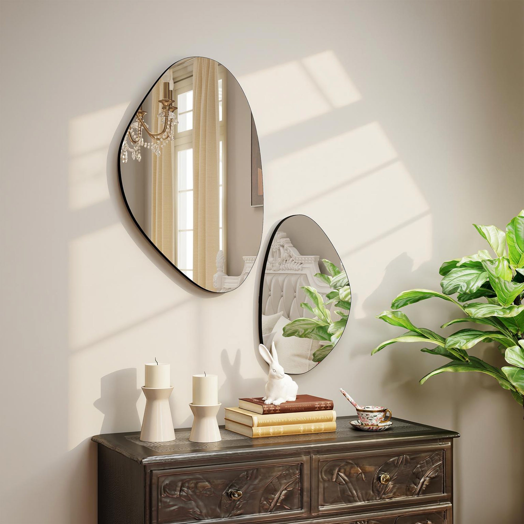 Lot de 2 miroirs muraux verre HOMCOM - 8