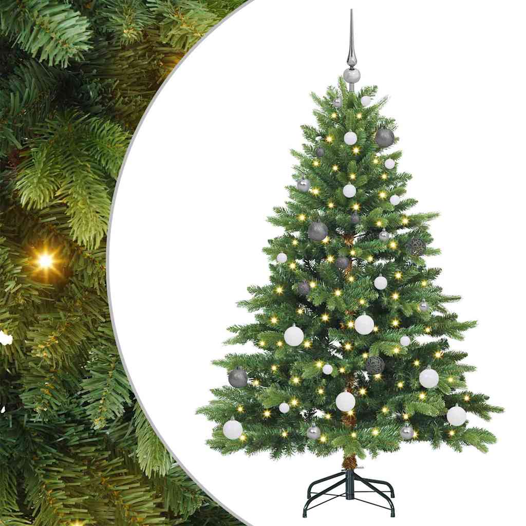 Sztuczna choinka z 150 diodami LED Zielony 150 cm PE i PVC