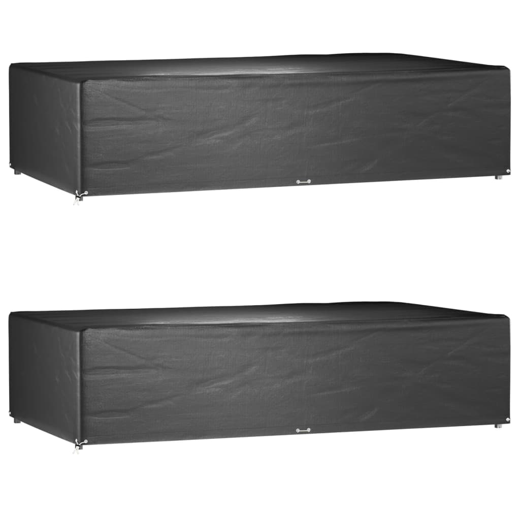 Maison exclusive - fundas muebles jardín 2 uds 12 ojales rectangular 315x180x75 cm