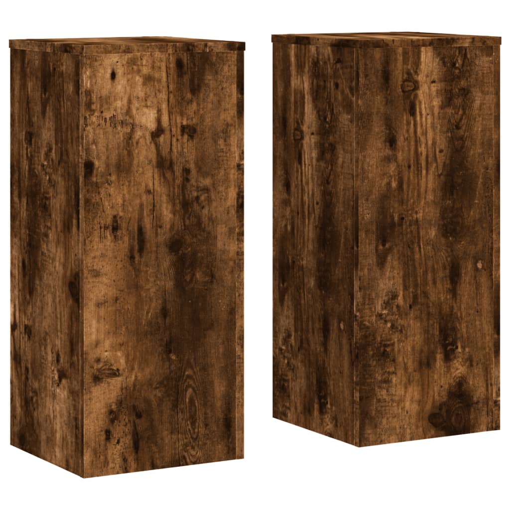 Supports pour plantes 2 pièces chêne fumé panneau de bois - 2