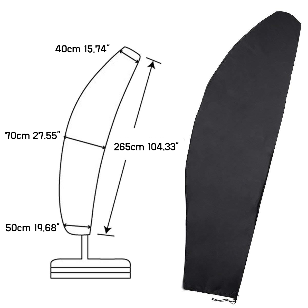 Housses de parasol avec une paire (265 cm 210D) chaussures de parasol imperméables en tissu Oxford, housses de parasol flexibles, anti-UV et résistant - 2