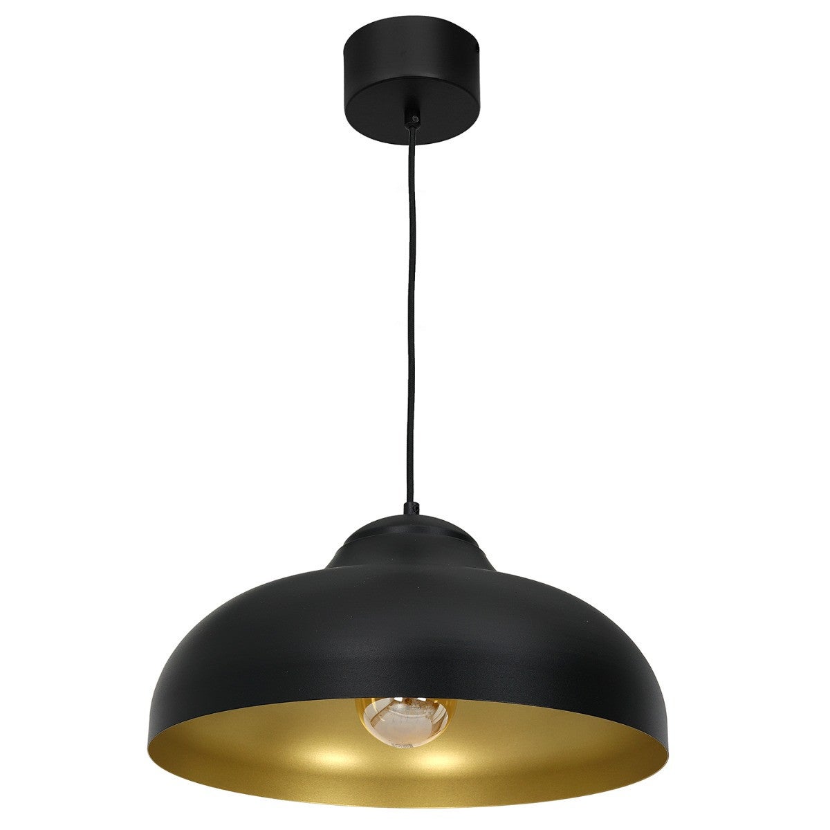 Lampa wisząca Basca czarny mat-złoty mat-złota 1xE27x15W wym: 130 x 40 x 40 cm metal Luminex