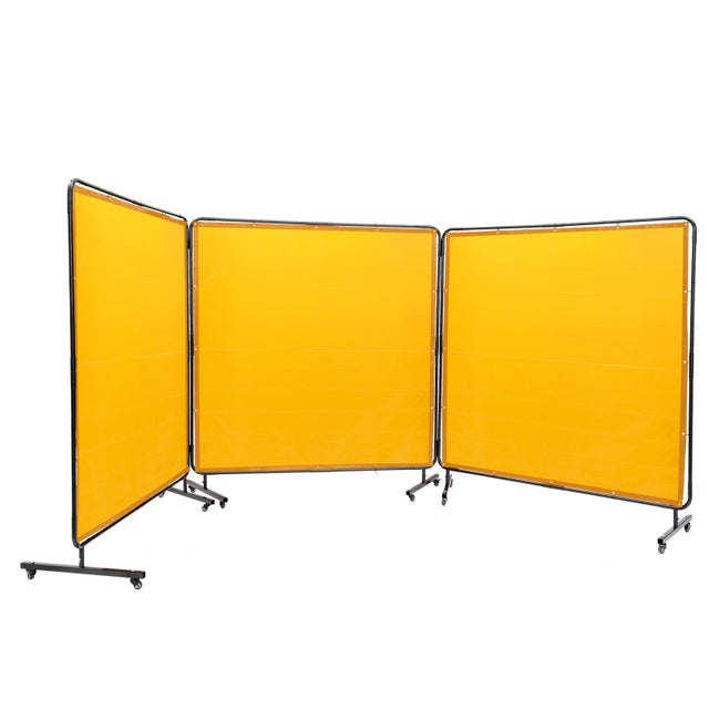 Écran de Protection de Soudage SucceBuy, 3 Panneaux 6' x 6', Cadre Inclus, Vinyle Résistant aux Flammes pour Sécurité Soudure