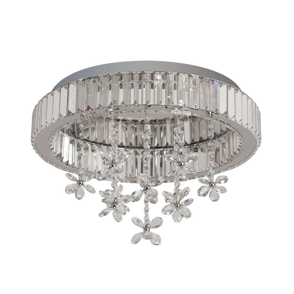 Sientice araña de cristal de lujo ligero, luz de techo duradera para el dormitorio, con iluminación blanca cálida y ajustable.