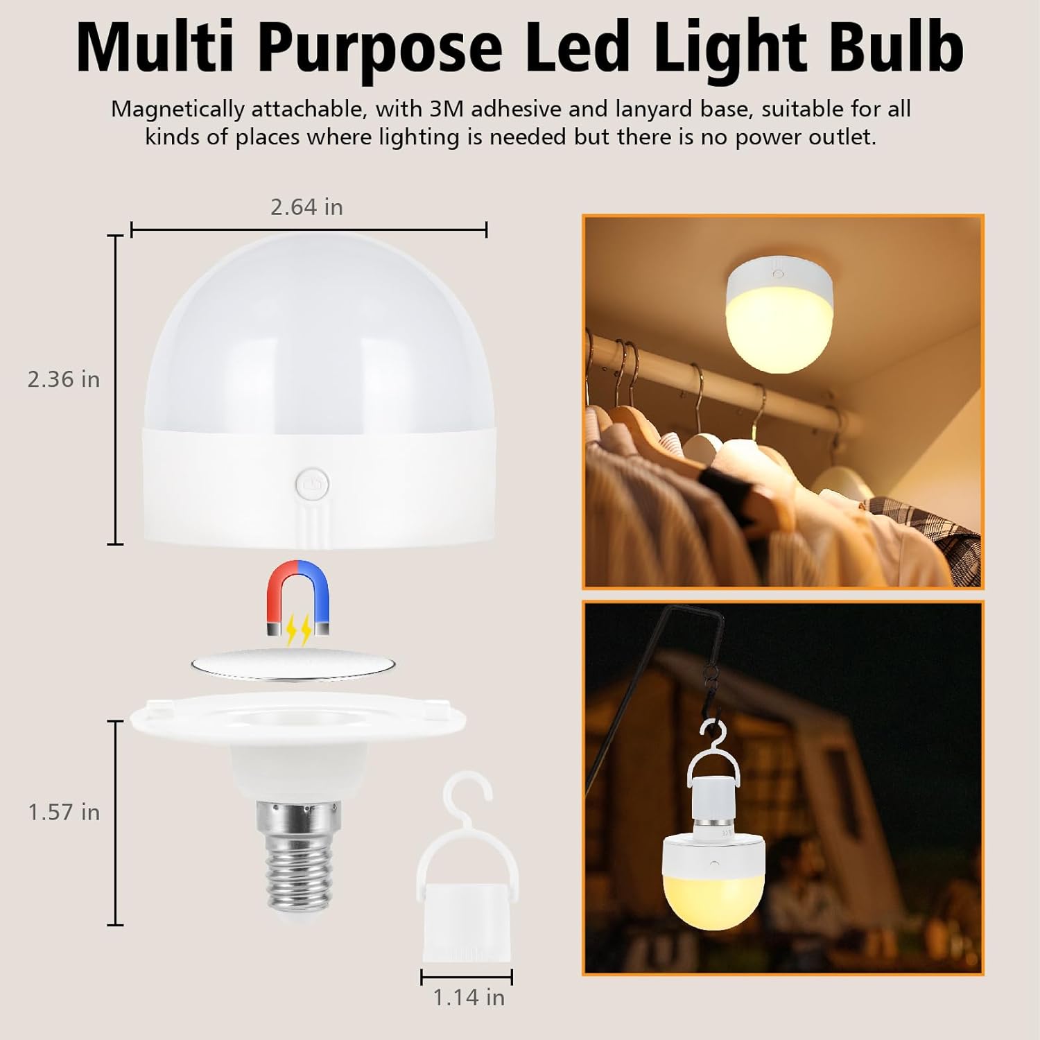 Lot de 2 ampoules rechargeables avec minuterie et télécommande, ampoule à piles à intensité variable, E14, 3 températures de couleur - 4