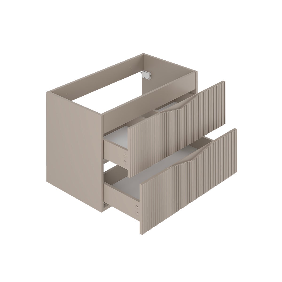 Szafka łazienkowa CLEO 80 cm beżowa wisząca ryflowane fronty MDF bez blatu - 2