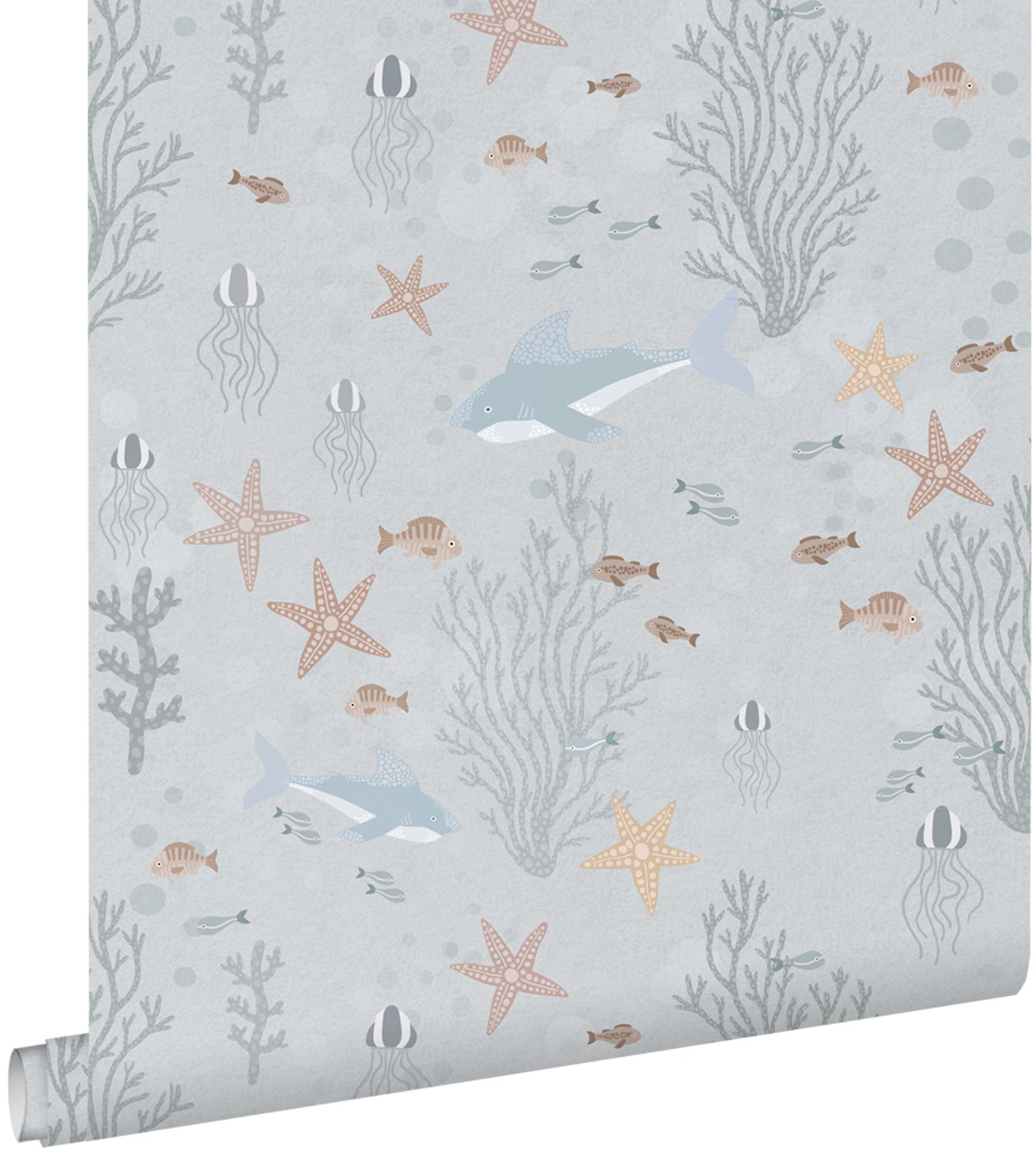 Tapeta podwodny świat szaro-niebieskim - 50 x 900 cm - ESTAHOME