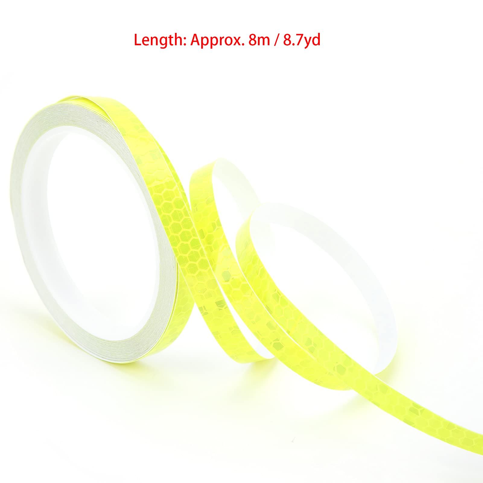 Adesivos reflexivos padrão hexagonal fita luminosa impermeável para carro motocicleta decoração diy (amarelo) - 4
