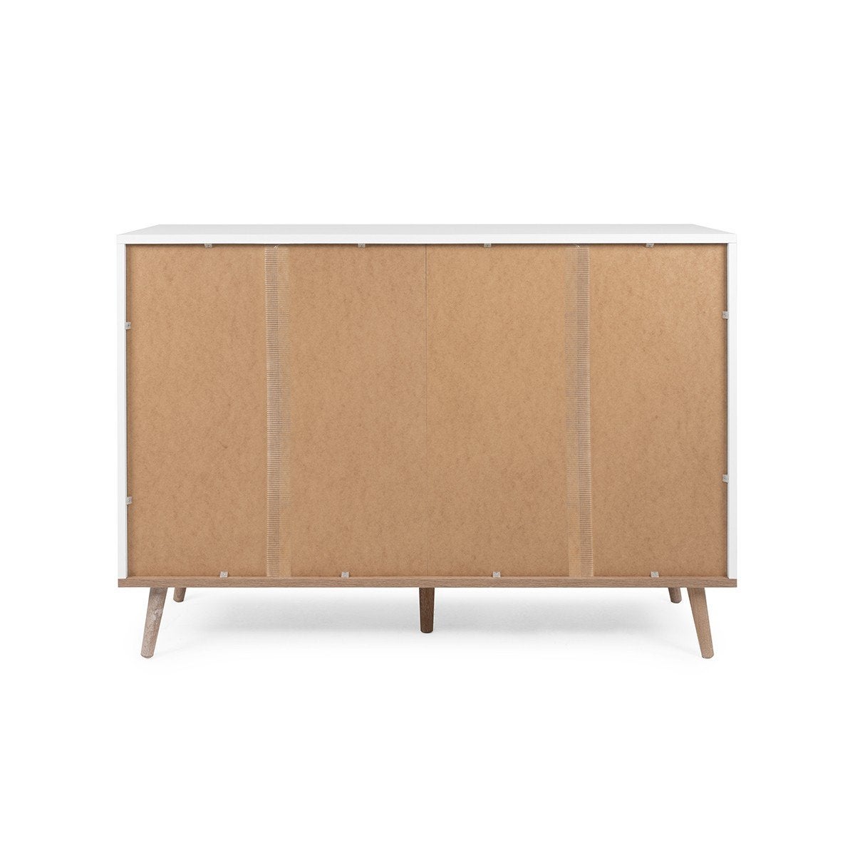 Commode Göteborg 6 tiroirs - Décor chene sonoma Blanc - L 120 x P 40 x H 86,5 cm - 8