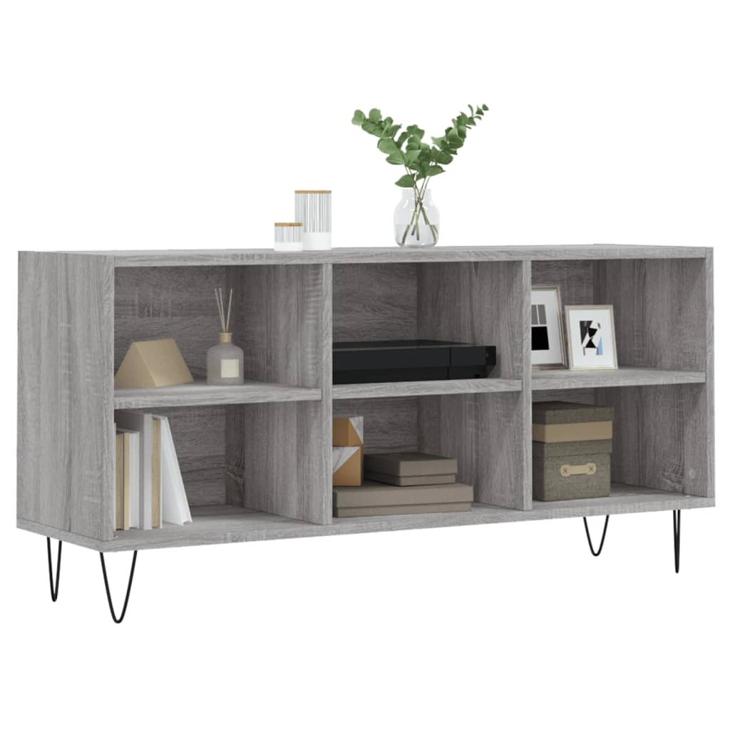 Meuble TV sonoma gris 103,5x30x50 bois d'ingénierie - 3