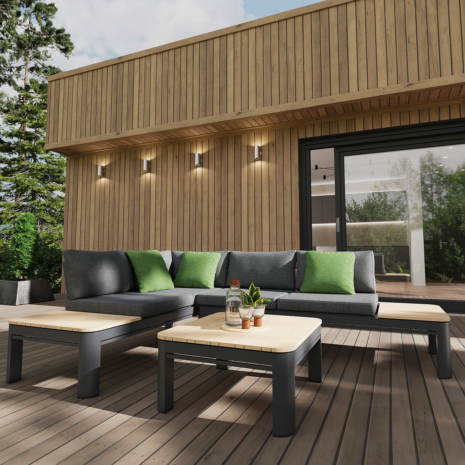 Narożnik ogrodowy aluminiowy BELLANTI Milano Bliss 4-osobowy Dark Grey - 9