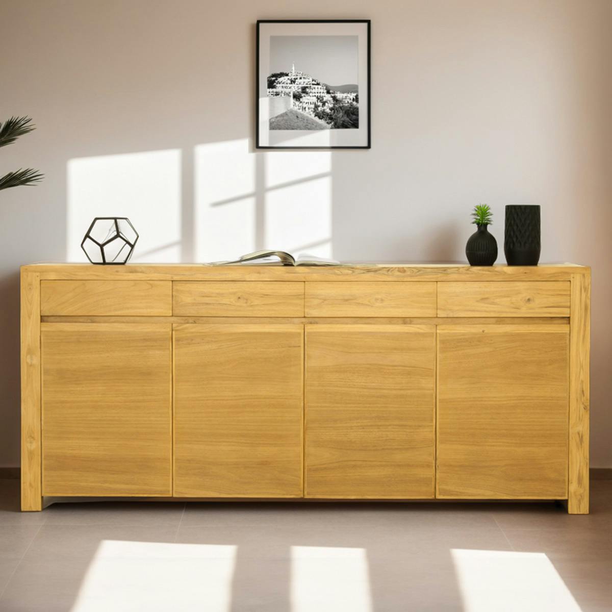 Bahut 4 portes 4 tiroirs Chêne et Pin Romance – Bois & Chiffons Bahut 4 portes 4 tiroirs Chêne et Pin Romance – Bois & Chiffons