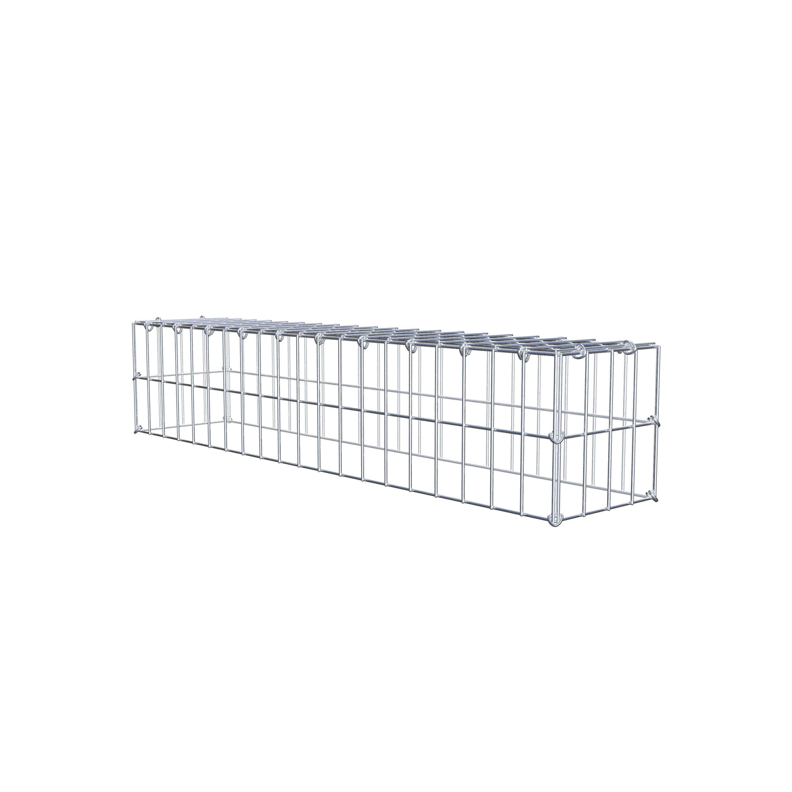 Gavión para apilar en acero galvanizado 100x20x20cm (LxAxP), malla 5 x 10cm, Anillo en C, sin rejilla inferior - 7