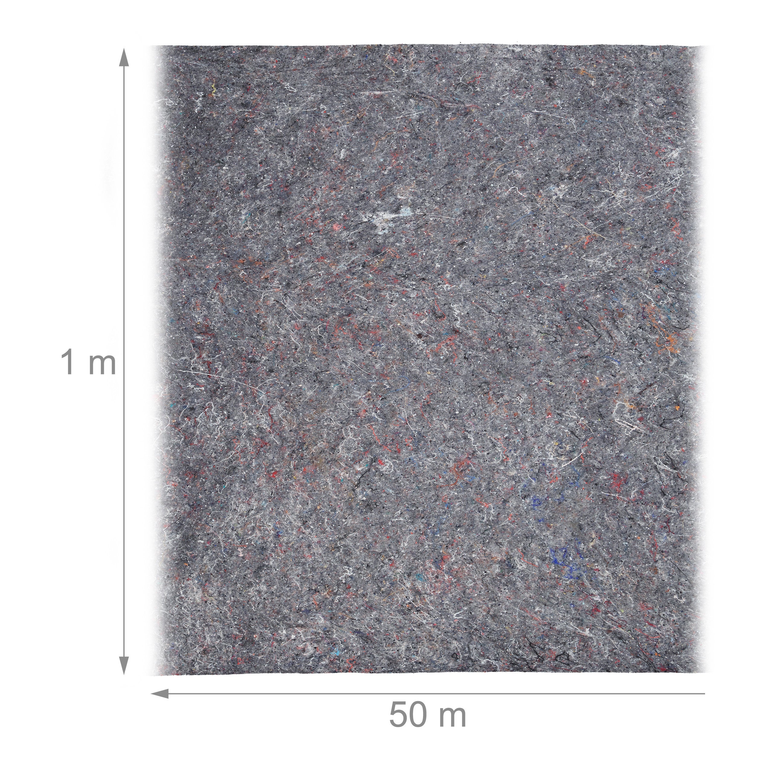 Feutre de protection pour peinture en rouleau, 1 x 50 m (50 m²), antidérapant et déperlant, 200 g/m², peinture et déménagement, gris, Relaxdays - 4