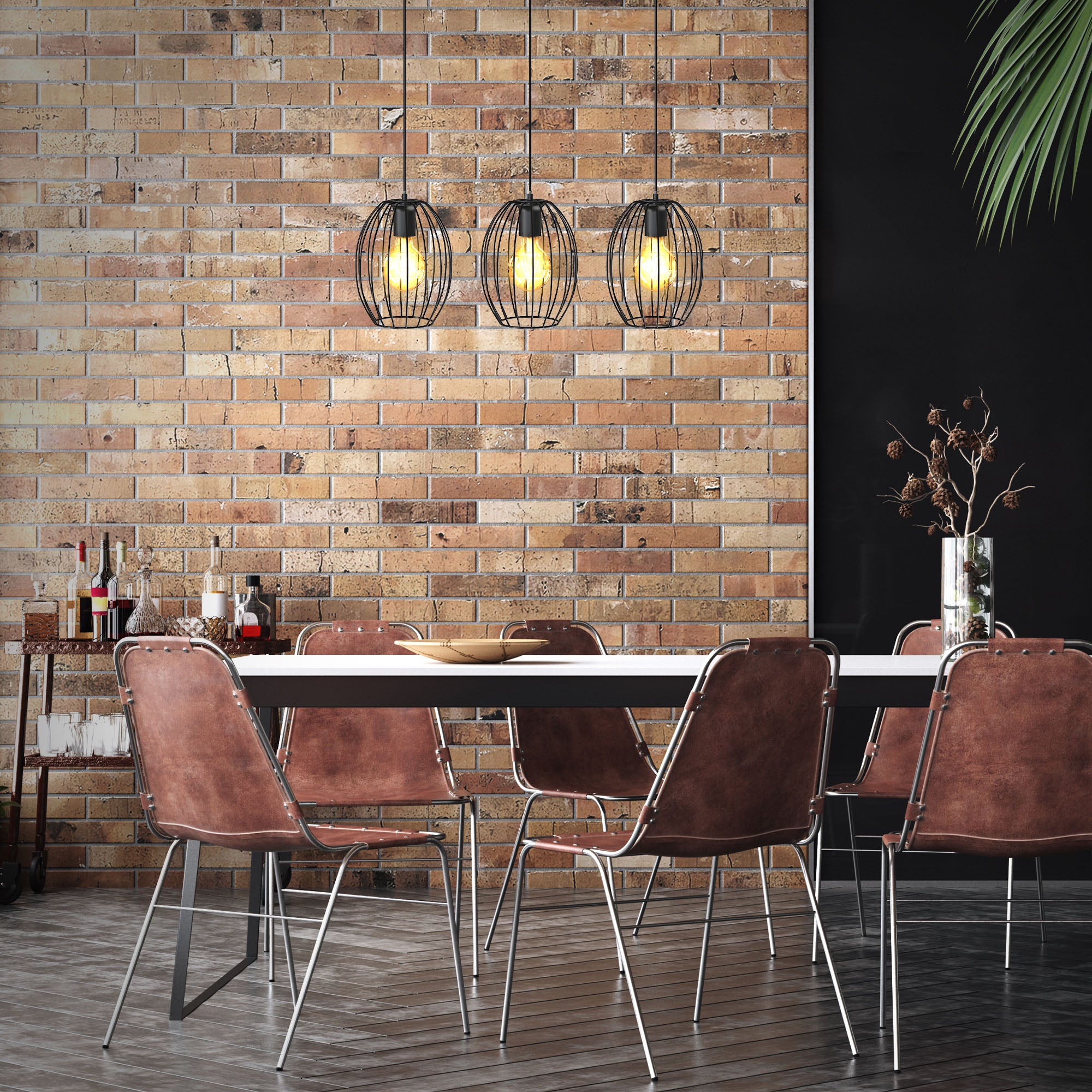 Suspension - lampes - métal noir - 3xE27 sans ampoules - IP20 - design moderne - B.K.Licht - 6